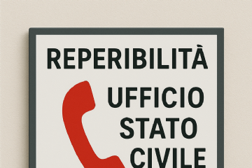 Reperibilità Ufficio di Stato Civile festività pasquali 2026